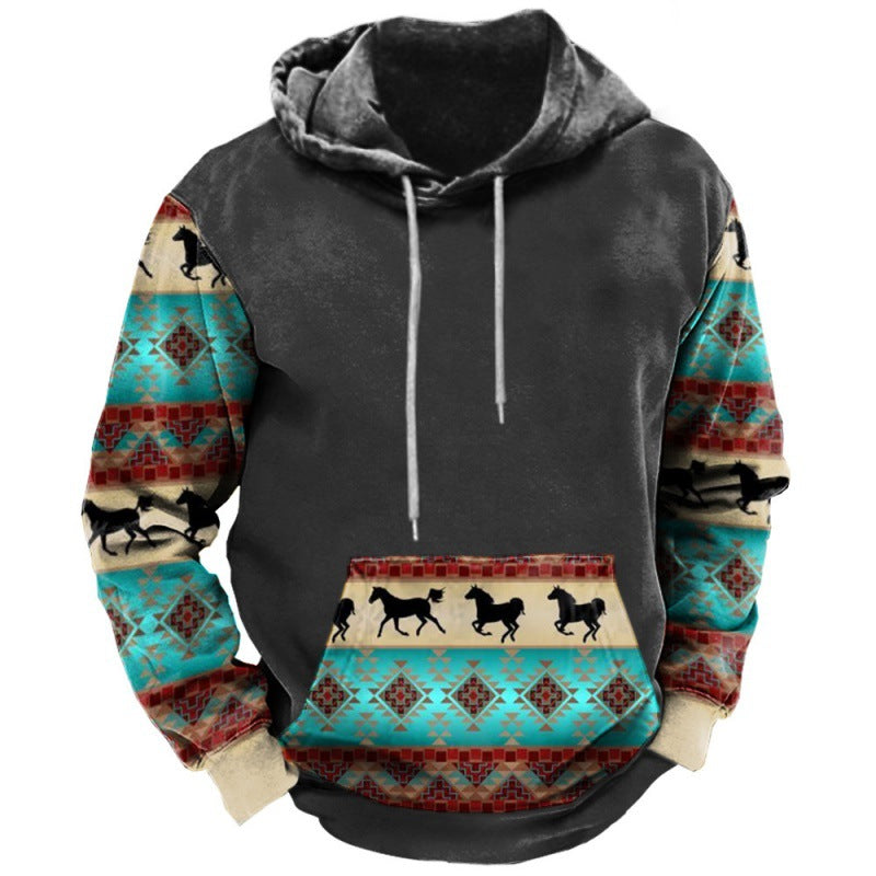 Printed Streetwear Pullover Hoodie