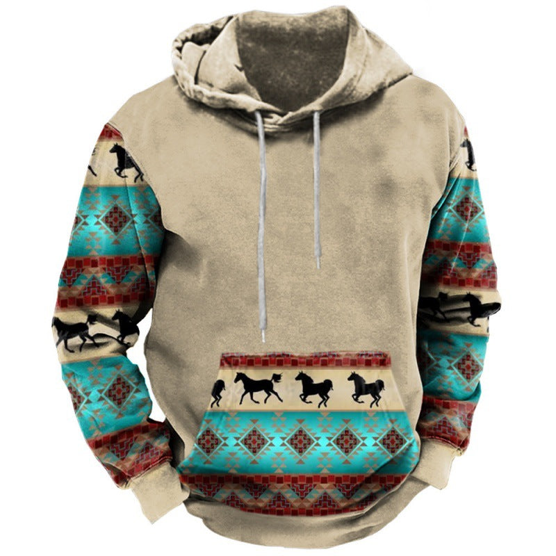 Printed Streetwear Pullover Hoodie