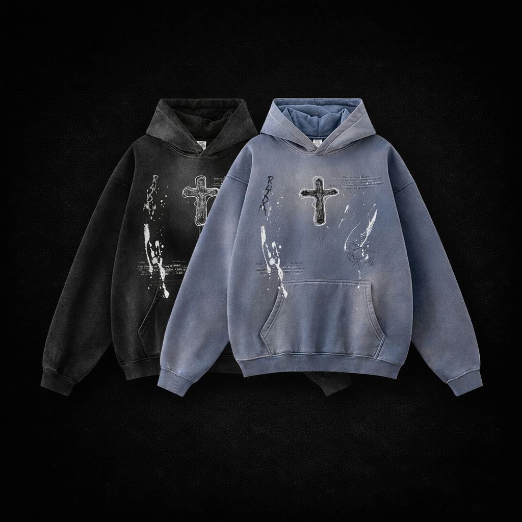 Hand-Painted Streetwear Pullover Hoodie