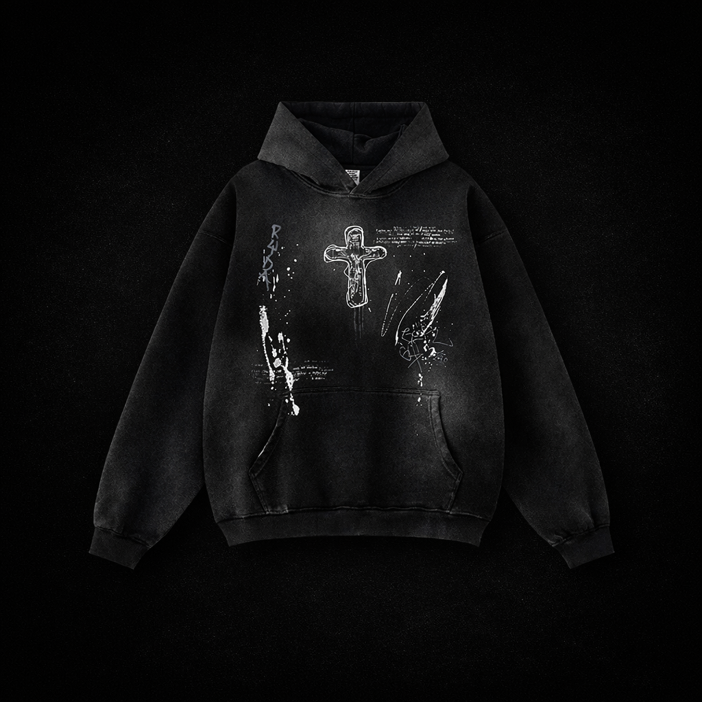 Hand-Painted Streetwear Pullover Hoodie
