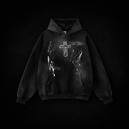 Hand-Painted Streetwear Pullover Hoodie