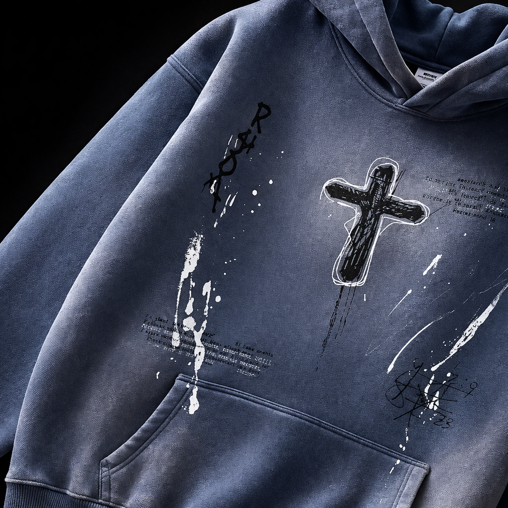 Hand-Painted Streetwear Pullover Hoodie