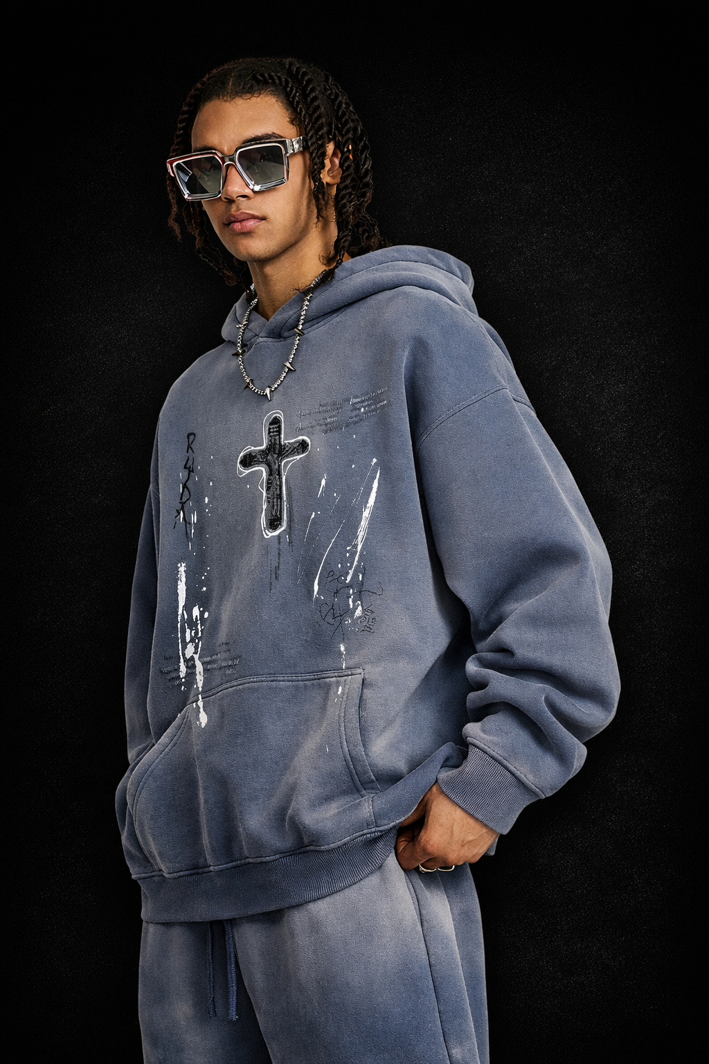 Hand-Painted Streetwear Pullover Hoodie