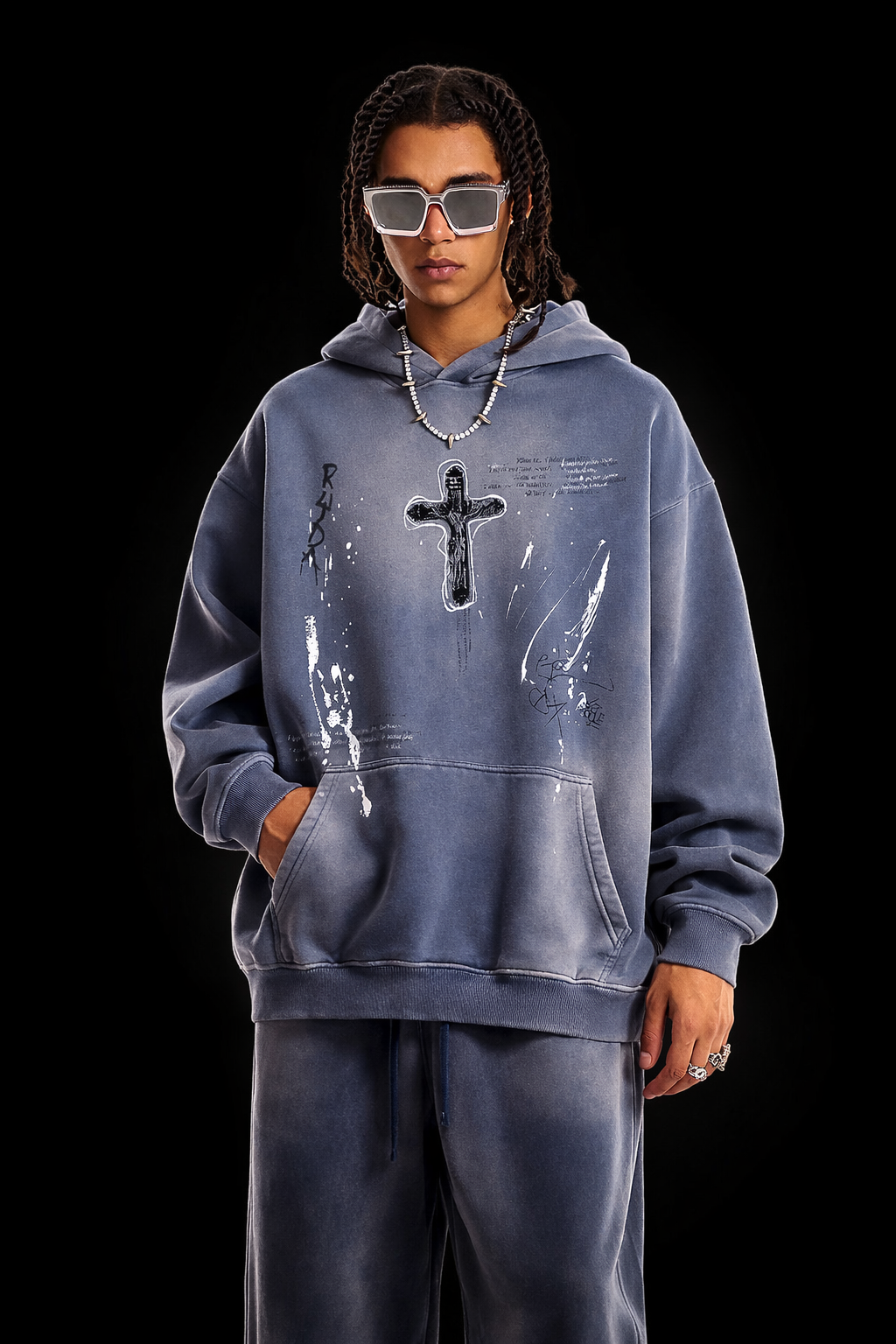Hand-Painted Streetwear Pullover Hoodie