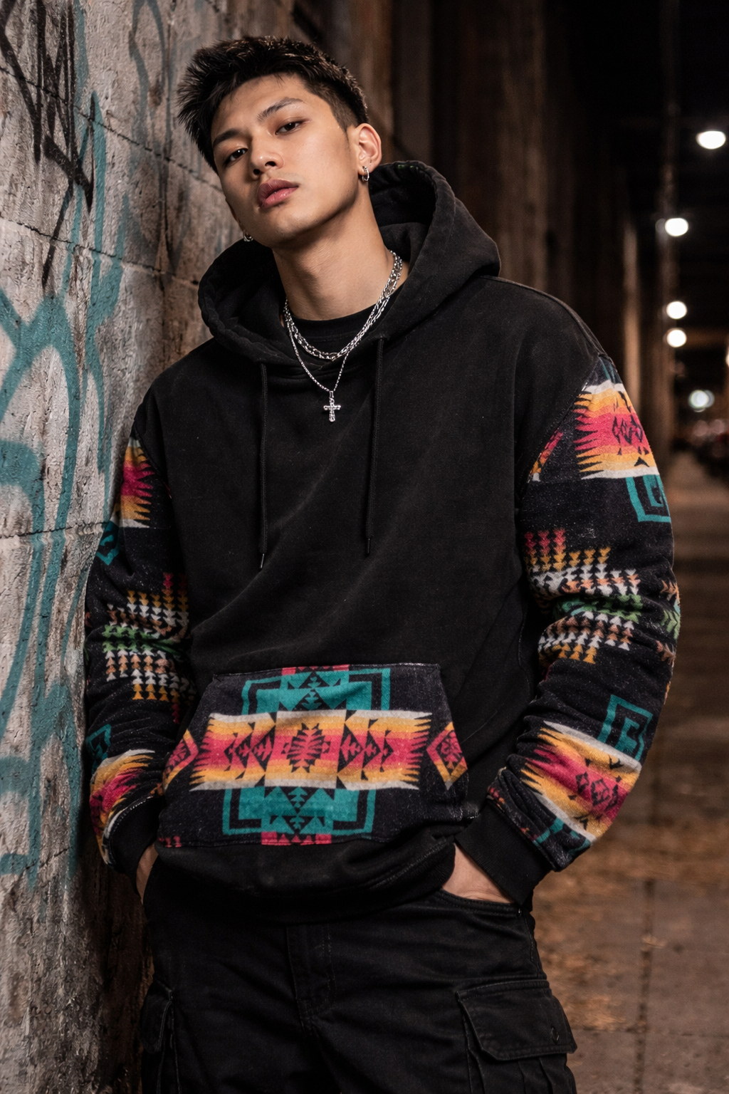 Printed Streetwear Pullover Hoodie