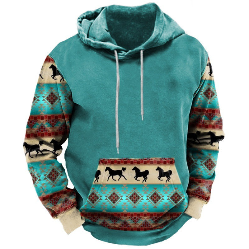 Printed Streetwear Pullover Hoodie